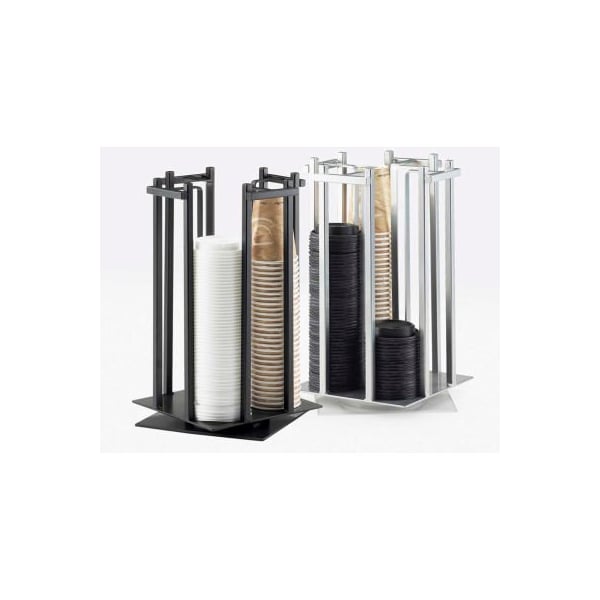 Cal-Mil Cal-Mil 1133-13 One by One Rotating Cup and Lid Organizer 10"W x 10"D x 15-3/4"H Black 1133-13 - main